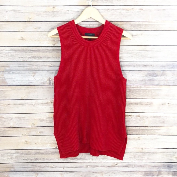 J. Crew Tops - Final ⬇️J. Crew Red Sleeveless Sweater Medium S17